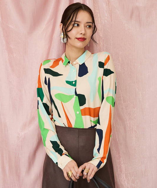 レディース 長袖シャツ プリントシャツ マルチカラー｜JETSET SOLO PLUS(ジェットセットソロプラス) 公式通販｜レディース ファッション きれいめカジュアル