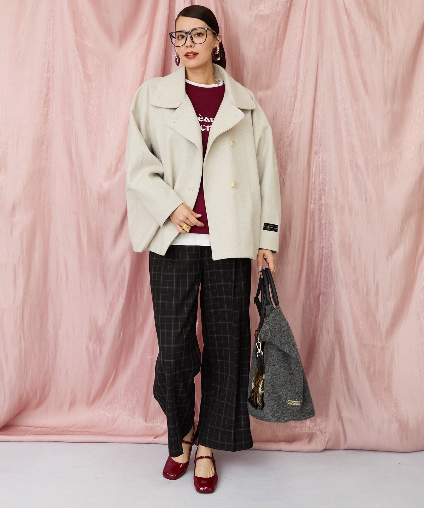 12-1892【JETSET SOLO PLUS】2WAYピーチツイルワイドパンツ