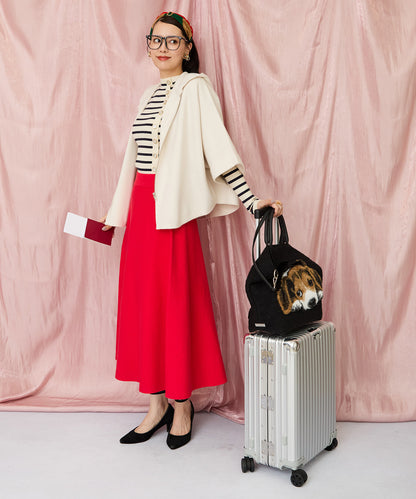 23-5230【FONT LAB】Wジャガードポンチョフーディコーディガン