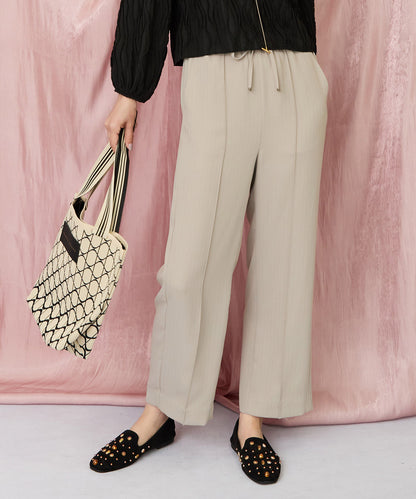 12-1898【JETSET SOLO PLUS】ラメピンストライプイージーパンツ