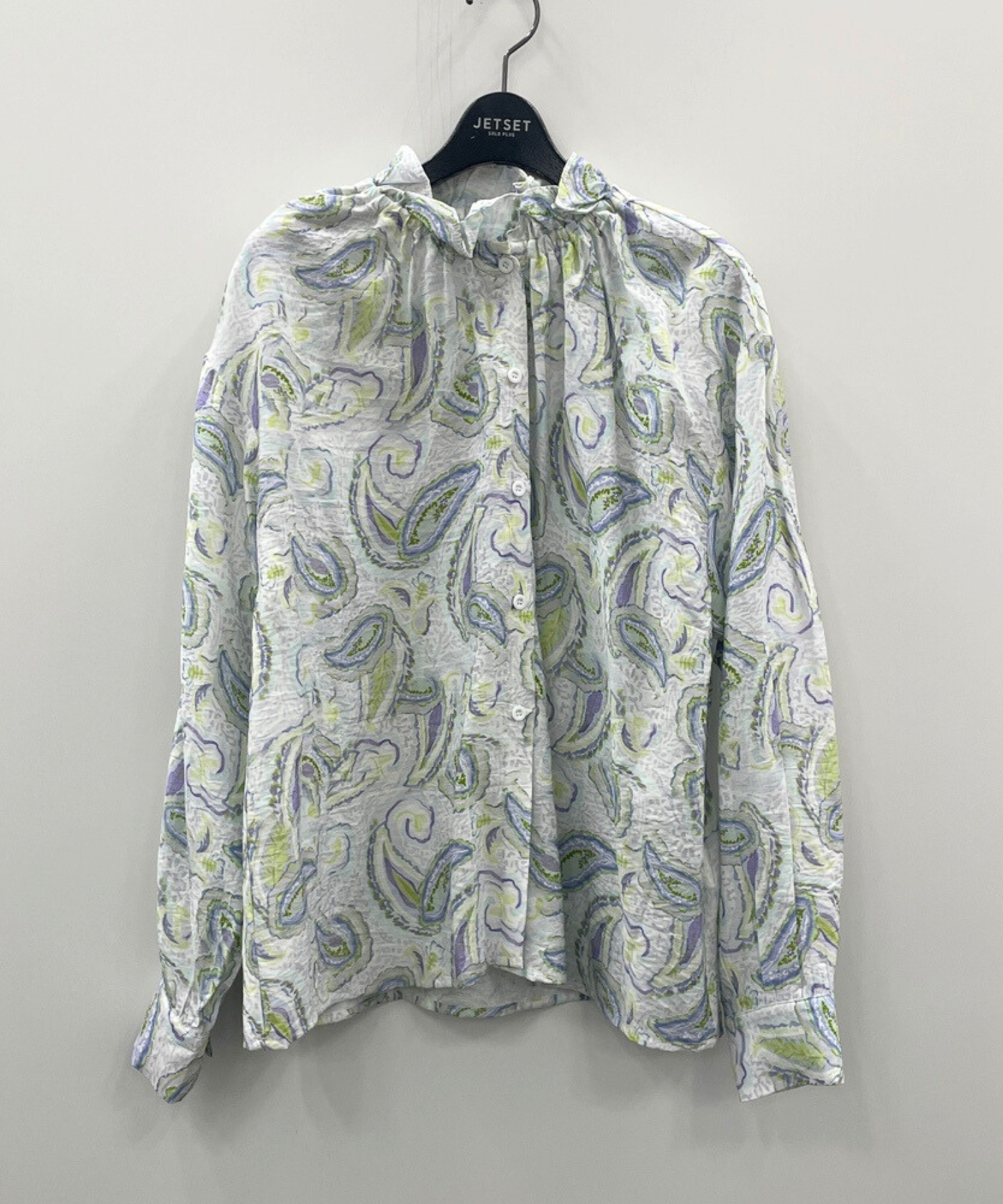 【see U soon】ペイズリー水彩プリントシャツ