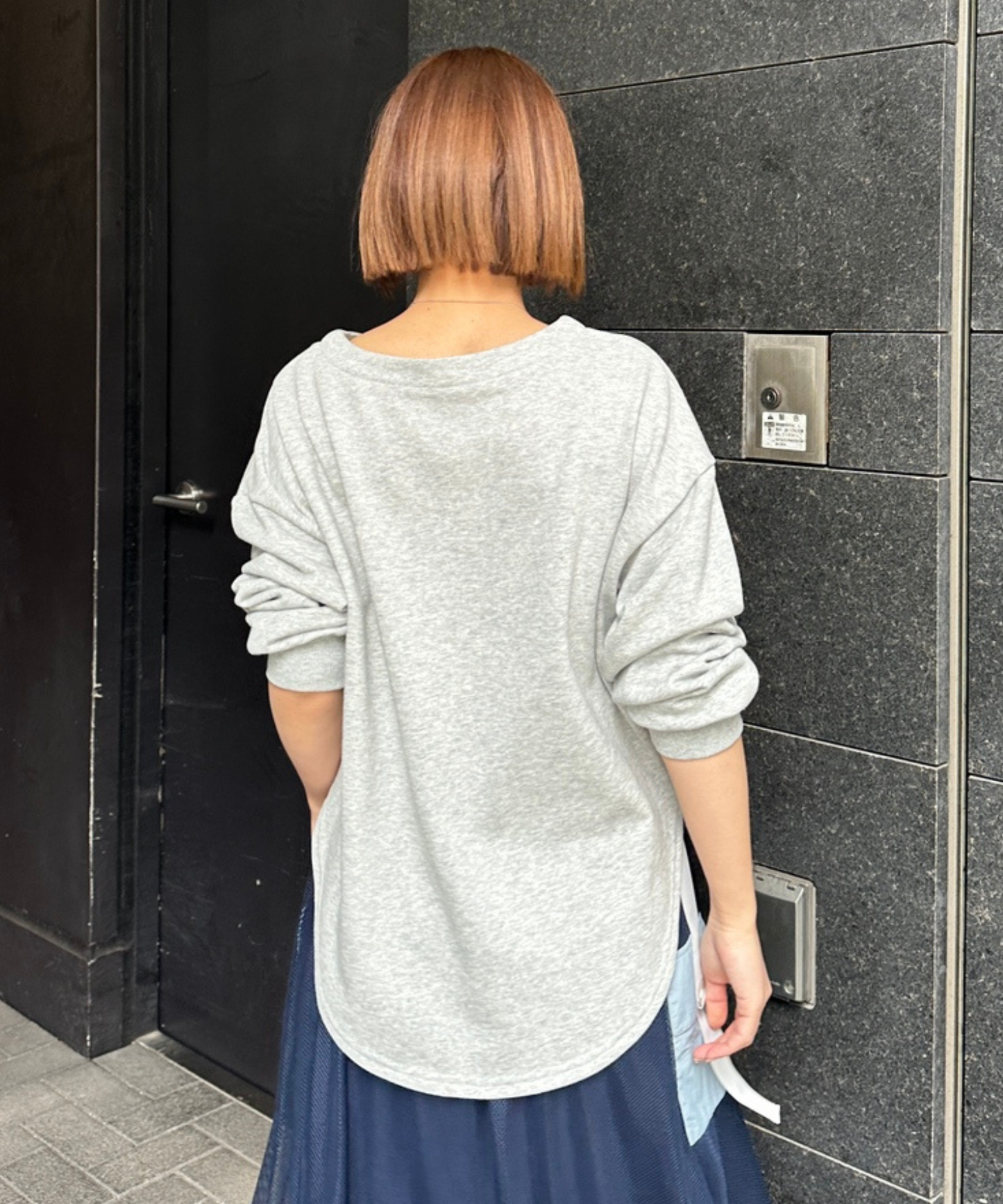 【FONT LAB】フォトプリント×ロゴボートネックスウェット