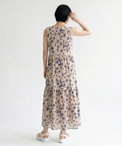 【INDUS luxury for JETSET SOLO PLUS】Vネックティアードワンピース