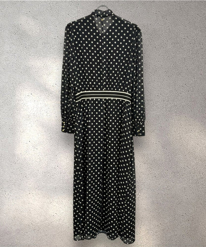 30-6339【MAITE】ポルカドットシャツワンピース