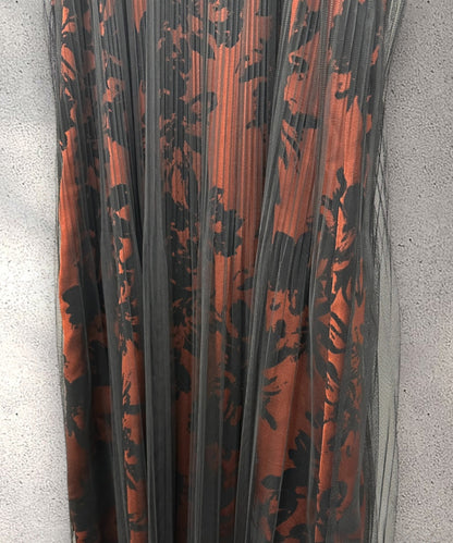 【FONT LAB】フロッキープリント×チュールコンビワンピース