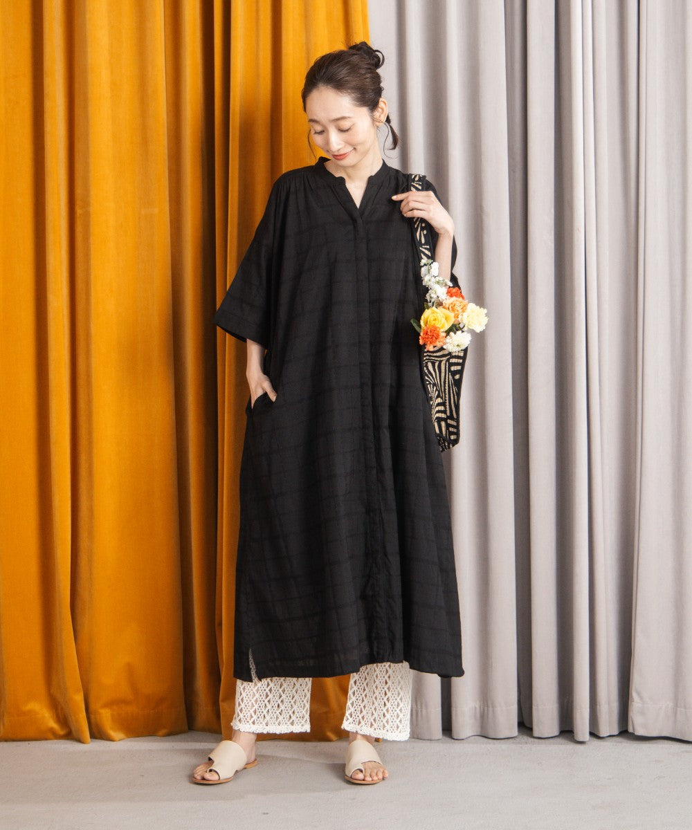 30-9688　21号(6L～) INDESIGN ドビーチェックワンピース【先行予約】