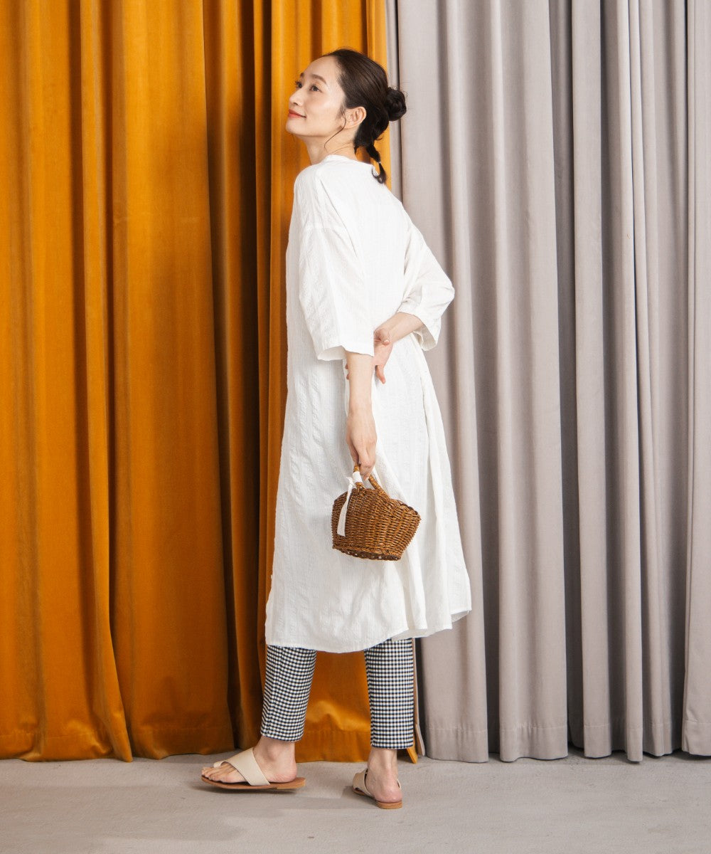 30-9689　INDESIGN ドビーストライプシャツワンピース【先行予約】