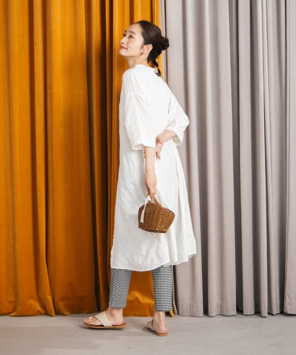 30-9689　INDESIGN ドビーストライプシャツワンピース【先行予約】