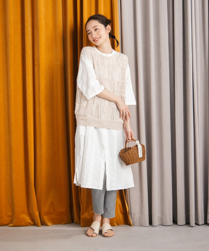 30-9689　INDESIGN ドビーストライプシャツワンピース【先行予約】