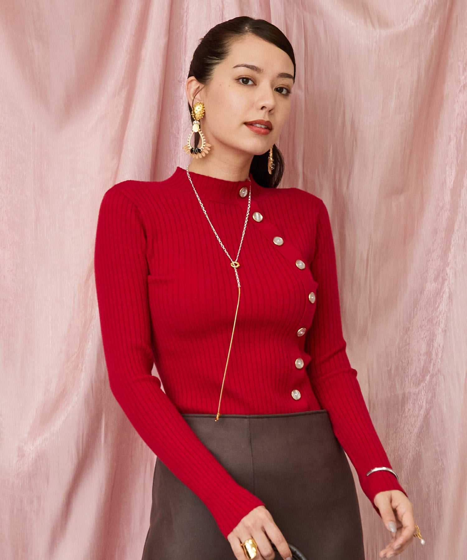 レディース ボタン ハイネック トップス｜JETSET SOLO PLUS(ジェットセットソロプラス) 公式通販｜レディース ファッション きれいめカジュアル