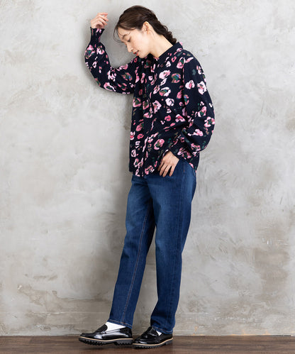 01-6667 NUMPH 【リミサロ】ブラーフラワープリントシャツ