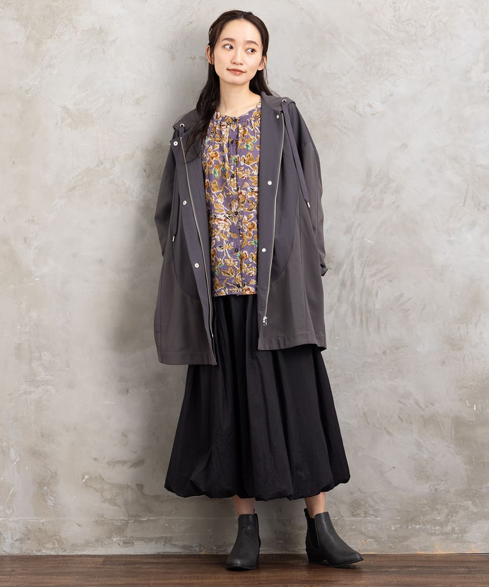 21号(6L～) フラワープリントバルーンブラウス