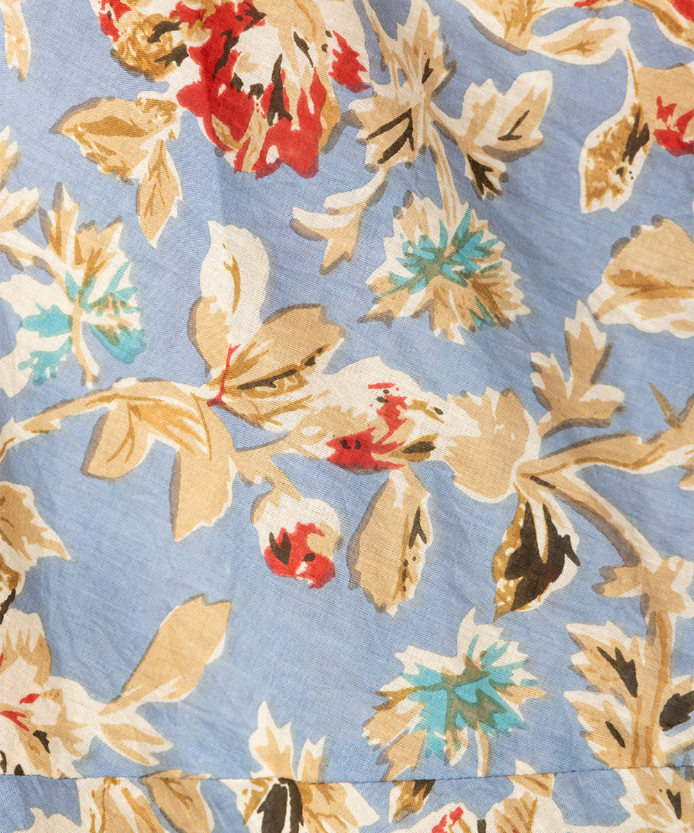 21号(6L～) フラワープリントバルーンブラウス