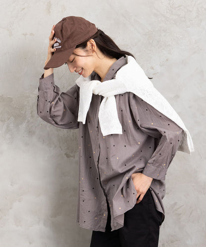 ホイルドットプリントシャツ