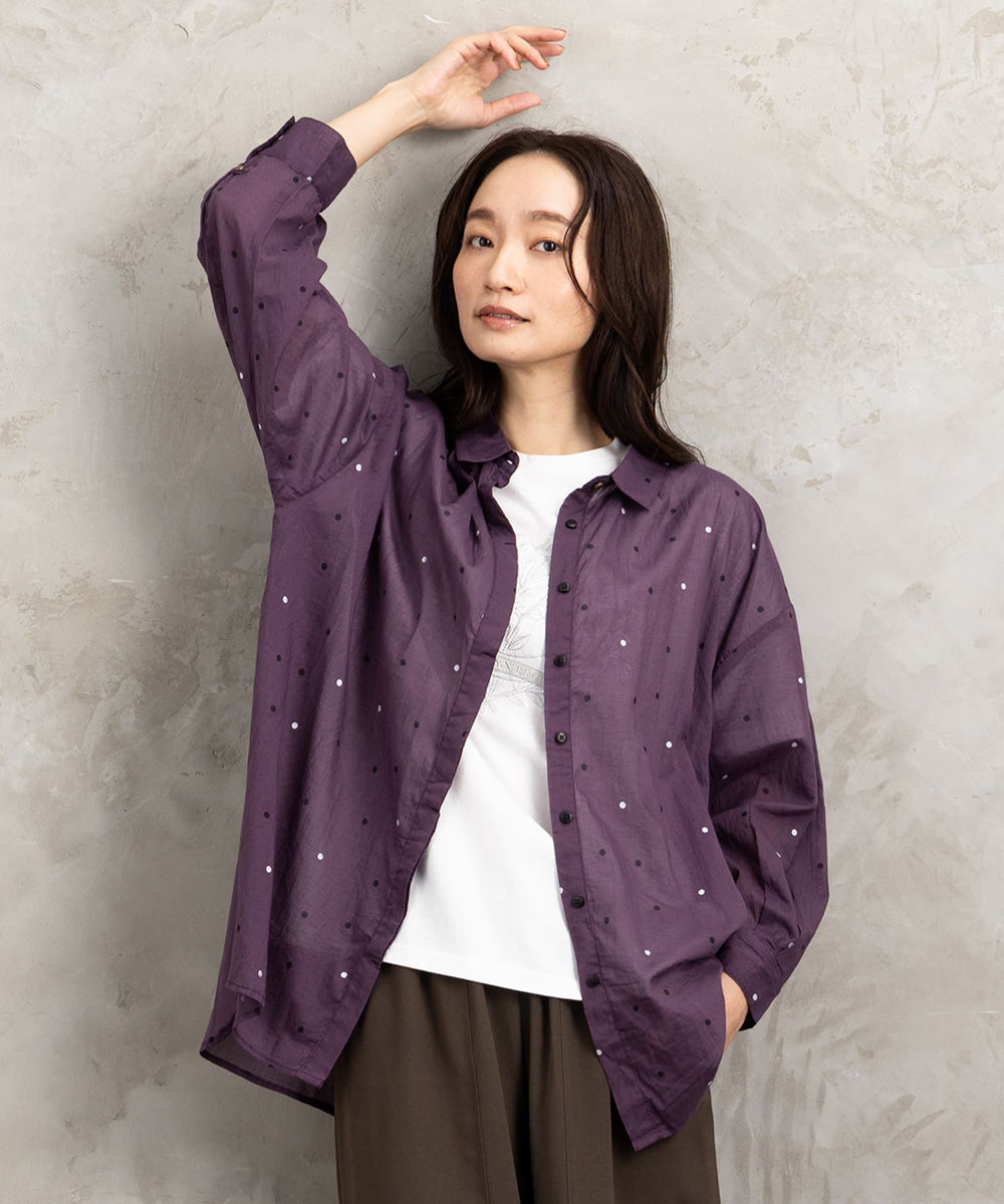 ホイルドットプリントシャツ