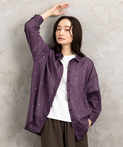 ホイルドットプリントシャツ