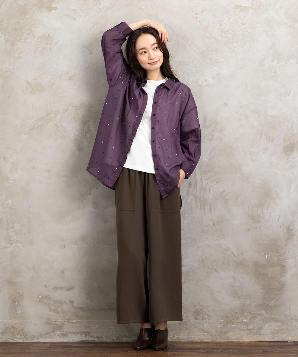 ホイルドットプリントシャツ