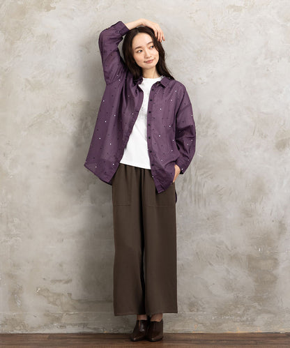 ホイルドットプリントシャツ