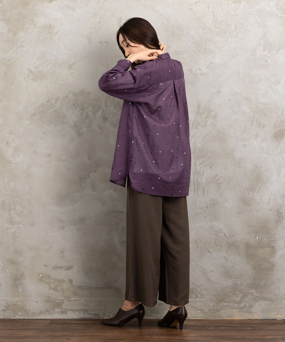 ホイルドットプリントシャツ