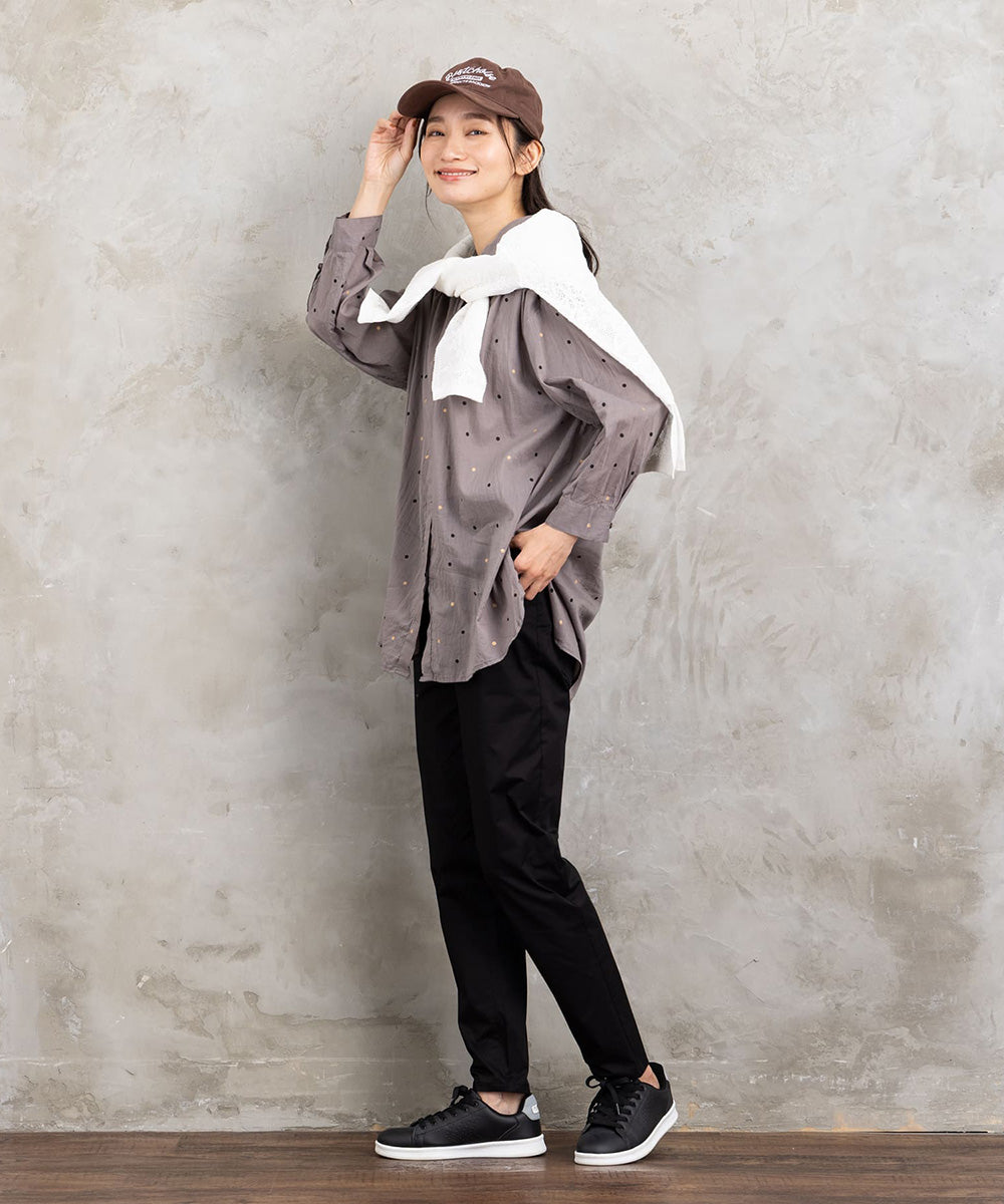 21号(6L～) ホイルドットプリントシャツ