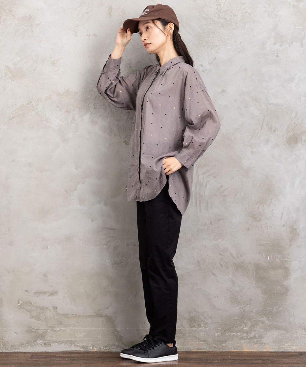 ホイルドットプリントシャツ