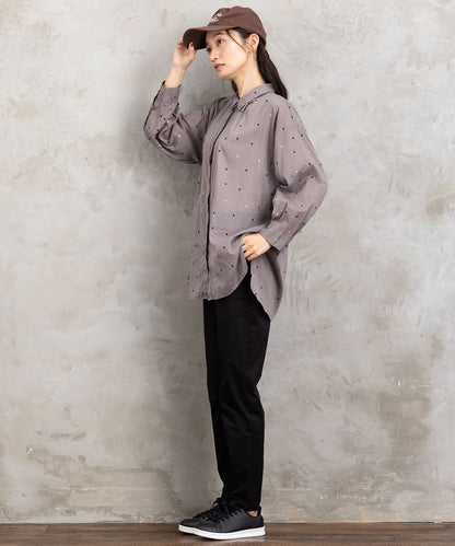 ホイルドットプリントシャツ