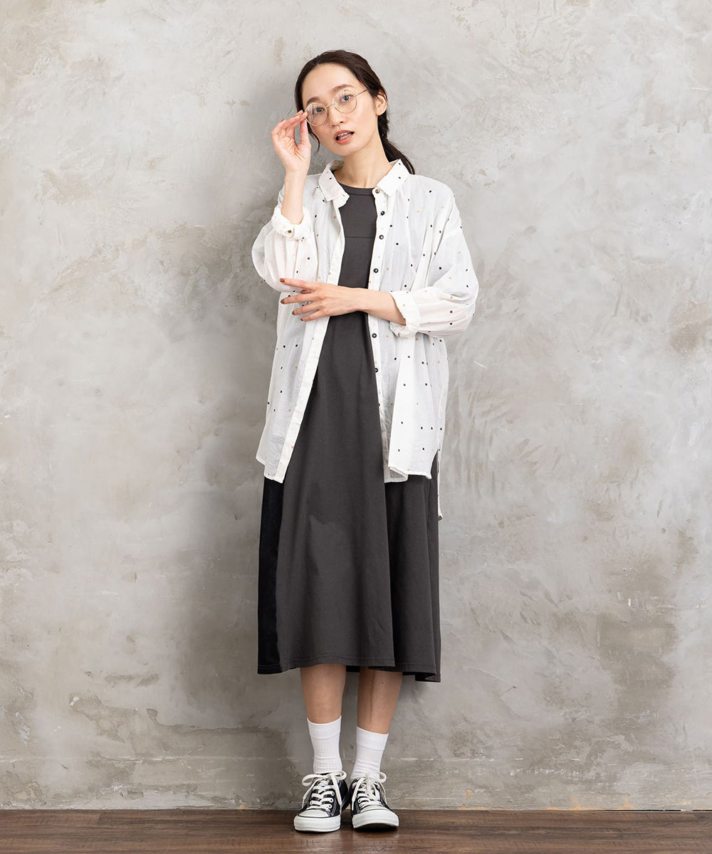 ホイルドットプリントシャツ