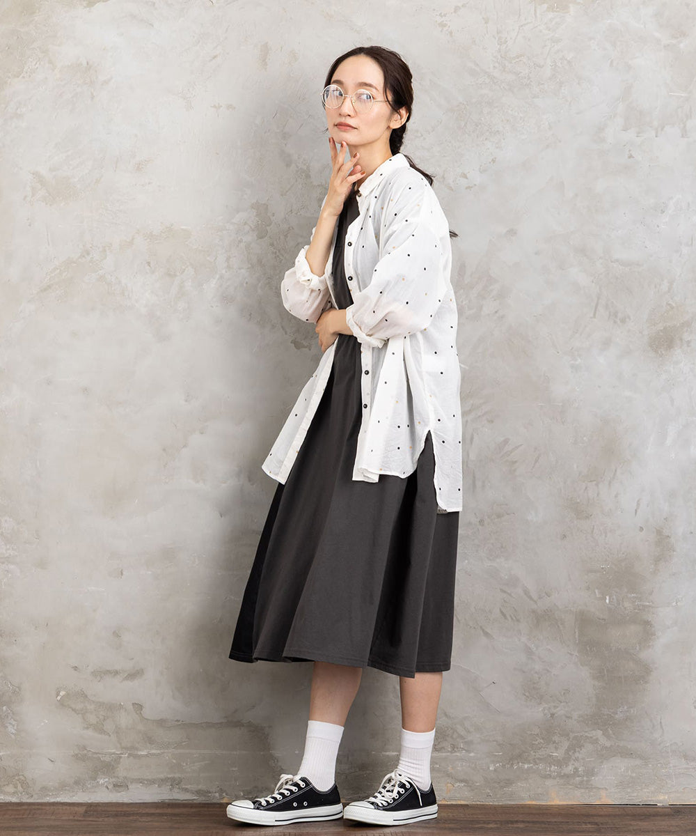 21号(6L～) ホイルドットプリントシャツ