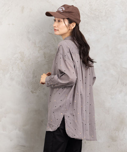 ホイルドットプリントシャツ