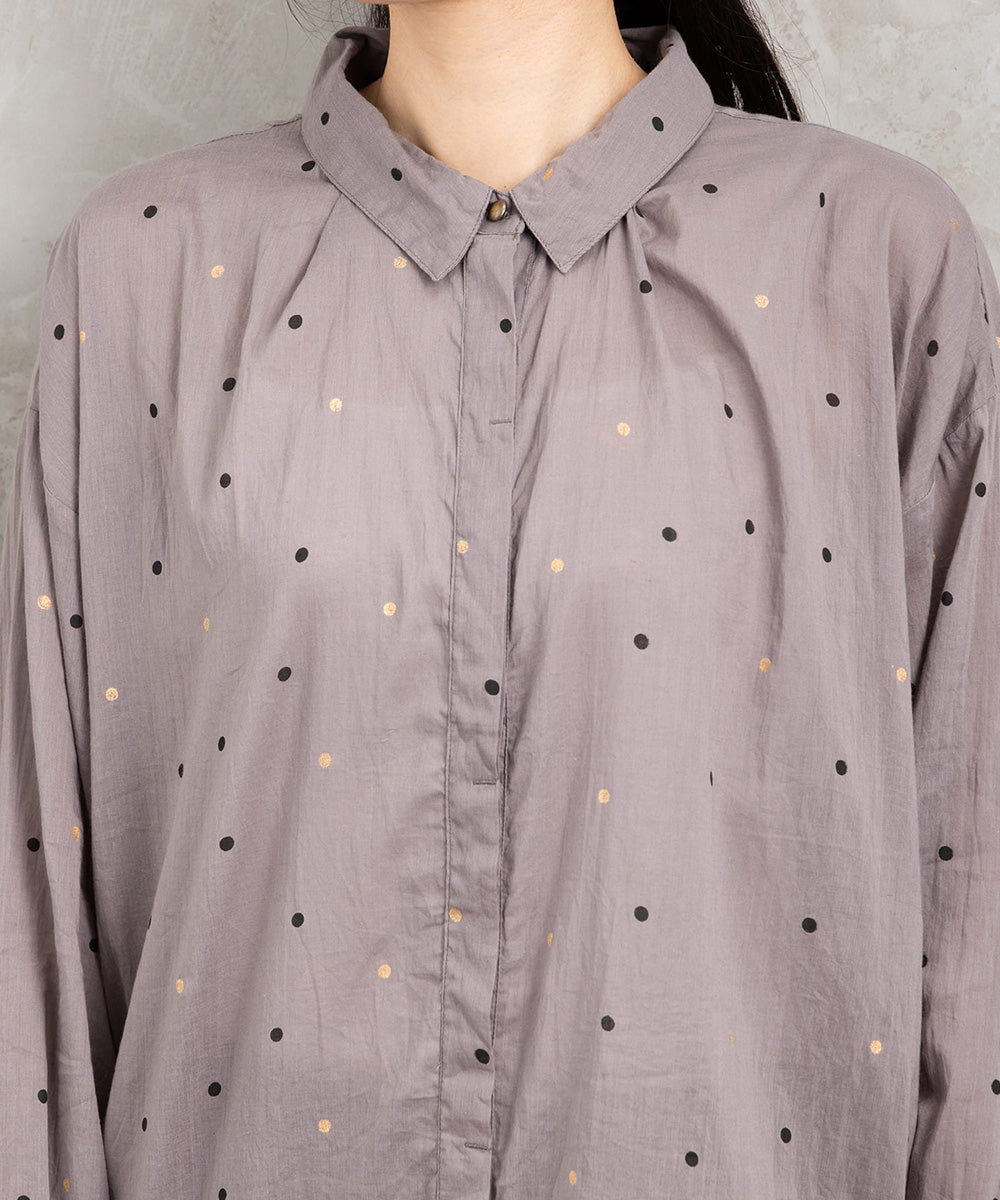 ホイルドットプリントシャツ