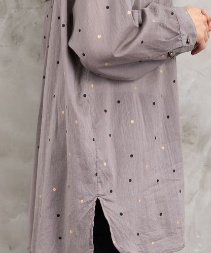 ホイルドットプリントシャツ