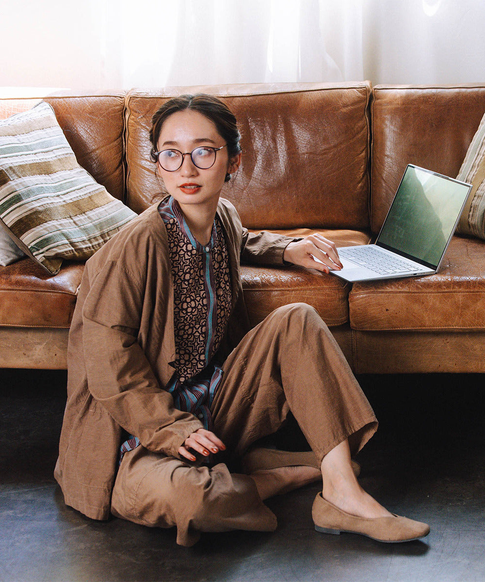 21号(6L～) INDESIGN MIXプリントバンドカラーブラウス