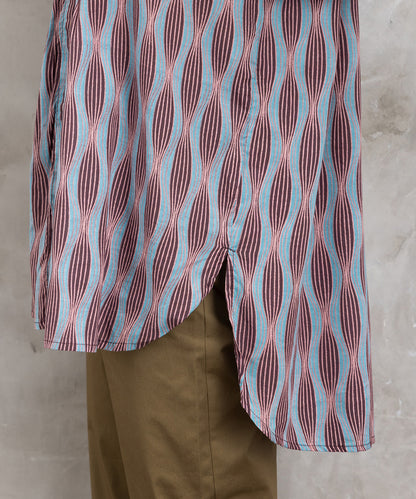 INDESIGN MIXプリントバンドカラーブラウス