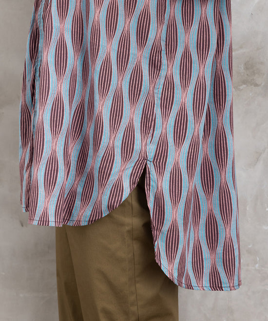 INDESIGN MIXプリントバンドカラーブラウス