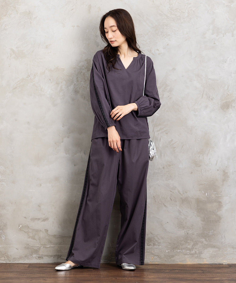 INDESIGN チロリアンテープエンブロイダリーブラウス