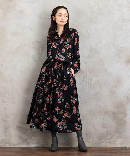 INDESIGN フラワーブーケプリントブラウス