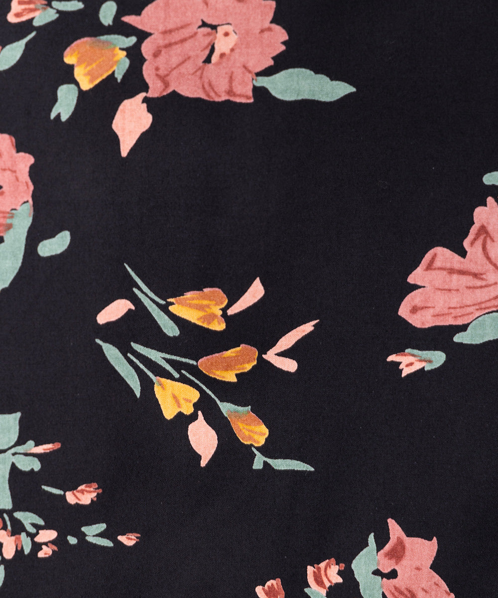 INDESIGN フラワーブーケプリントブラウス