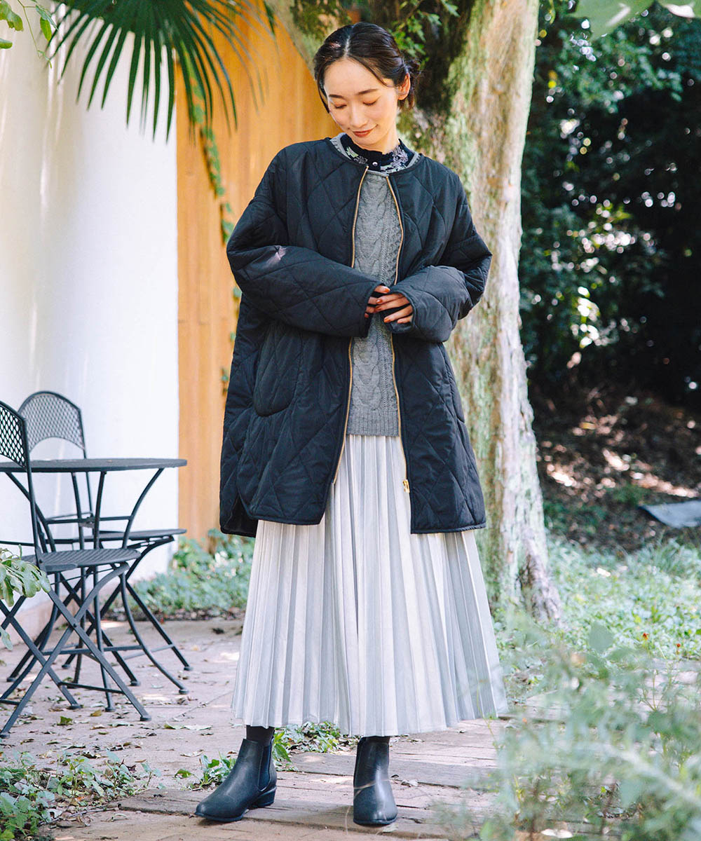 INDESIGN フラワープリントフリルカラーブラウス