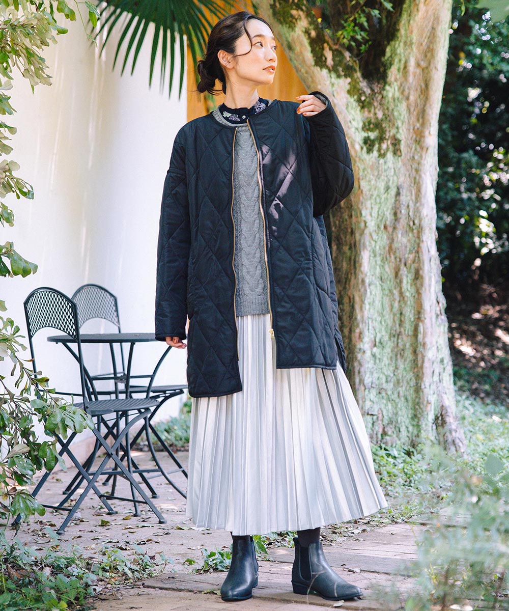 21号(6L～) INDESIGN フラワープリントフリルカラーブラウス