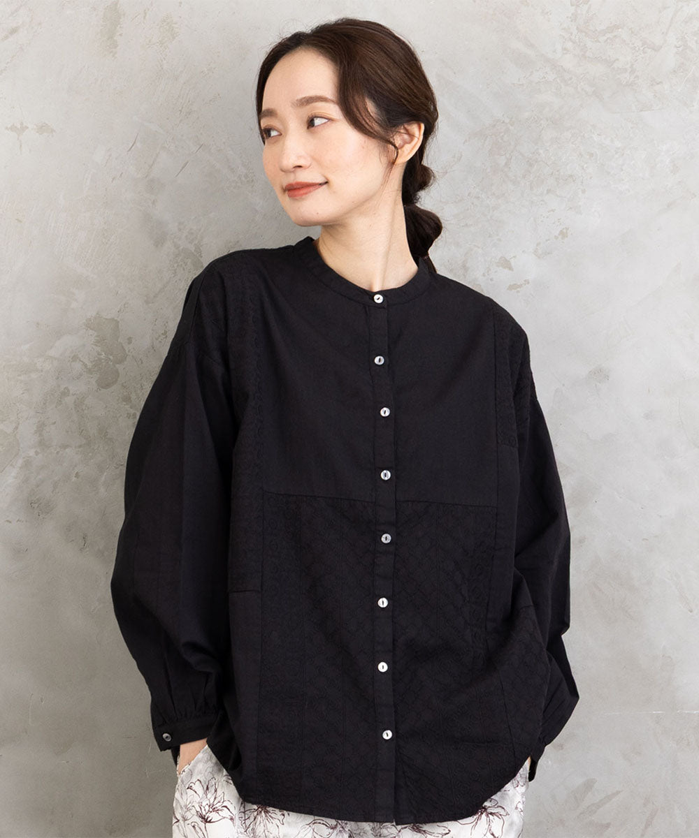 INDESIGN レースパッチワークブラウス