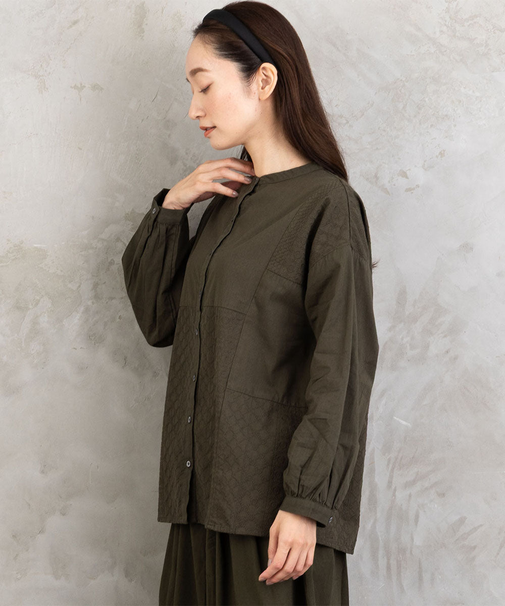 21号(6L～) INDESIGN レースパッチワークブラウス