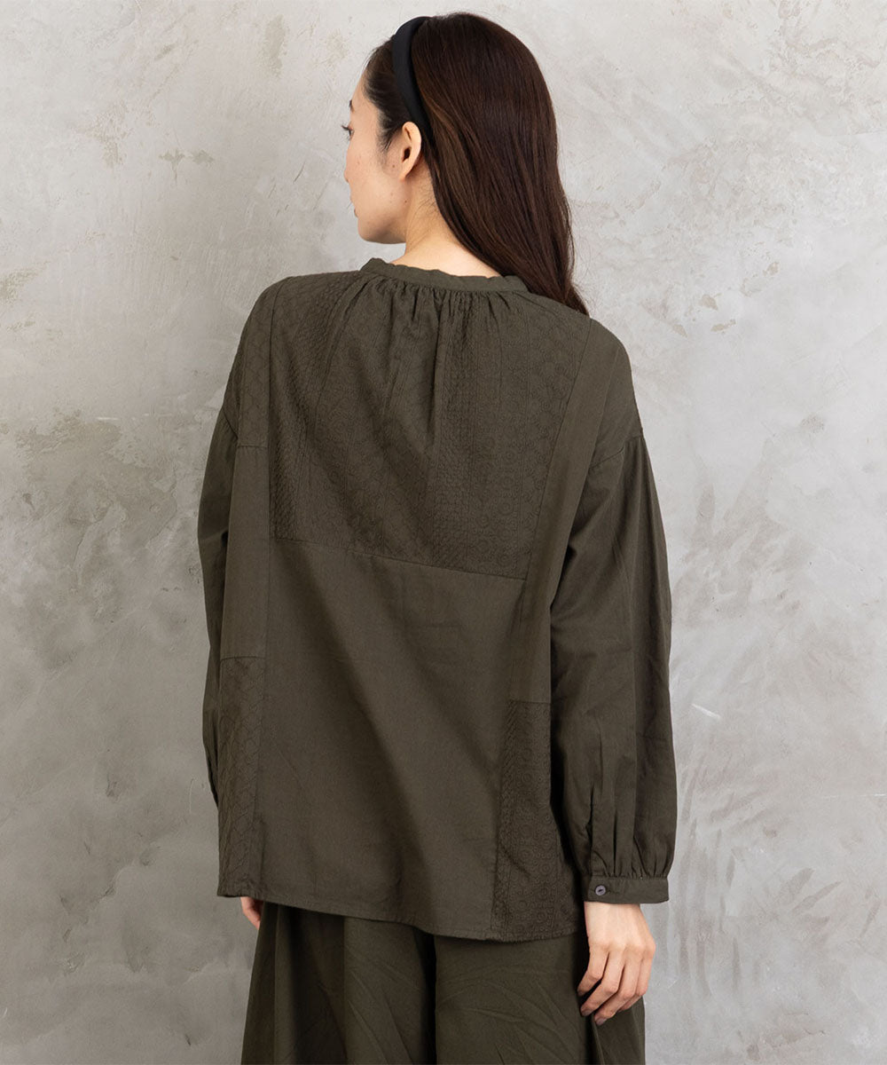 21号(6L～) INDESIGN レースパッチワークブラウス