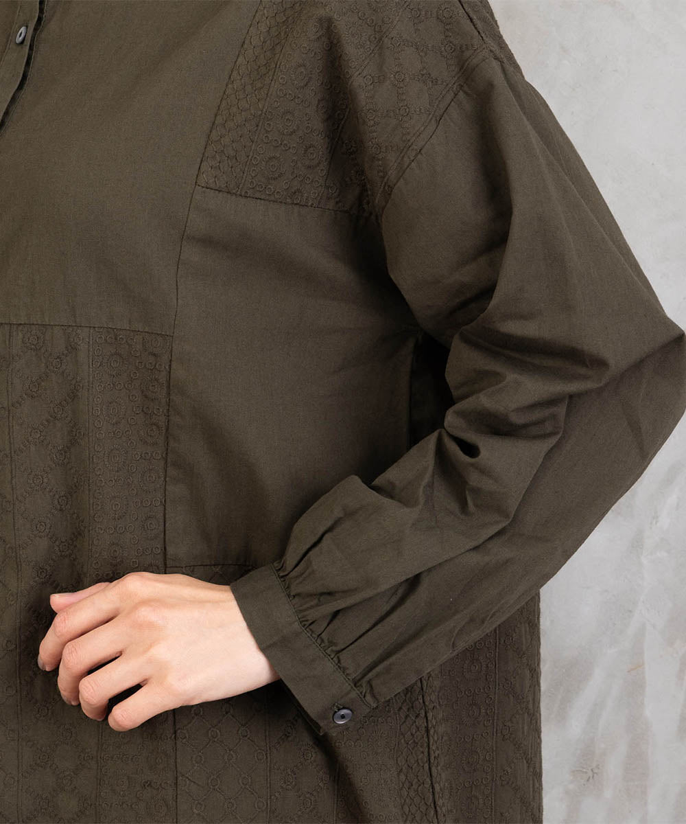 21号(6L～) INDESIGN レースパッチワークブラウス