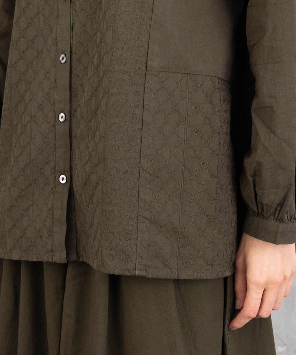 21号(6L～) INDESIGN レースパッチワークブラウス