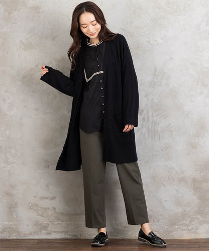 INDESIGN コードエンブロイダリーバンドカラーブラウス