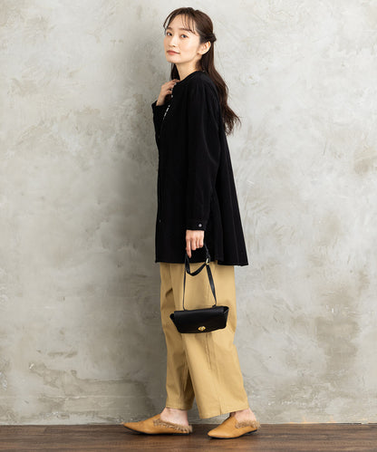 INDESIGN コーデュロイバンドカラーシャツ