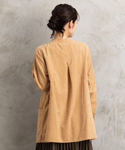 21号(6L～) INDESIGN コーデュロイバンドカラーシャツ