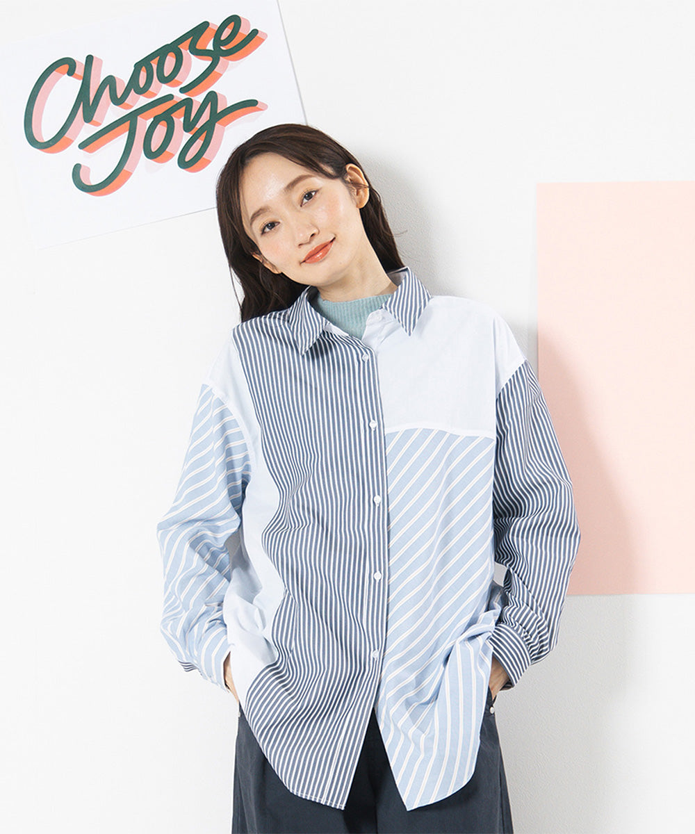 大きいサイズ レディース シャツ ストライプ
