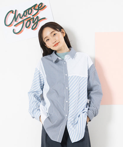 FONTLAB ストライプクレイジーパターンシャツ