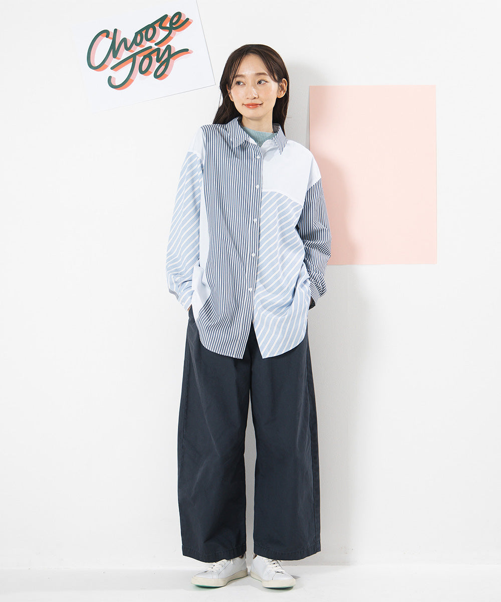 FONTLAB ストライプクレイジーパターンシャツ